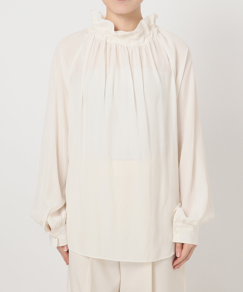 Noble（ノーブル）の「スタンドフリルボウタイブラウス（シャツ/ブラウス・レディース・ブラック/ホワイト・FREE）」の20枚目の写真