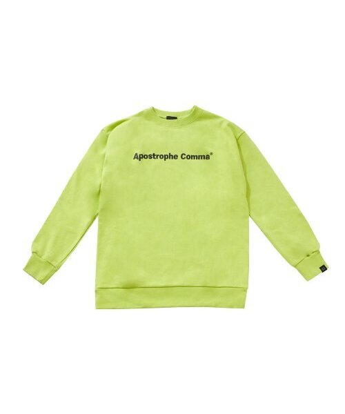 APOSTROPHE COMMA(アポストロフィコンマ)の「ベーシックフルネームロゴスウェットシャツ(ライム/ブラック)(スウェット・レディース・ライム・LARGE/MEDIUM)」の2枚目の写真