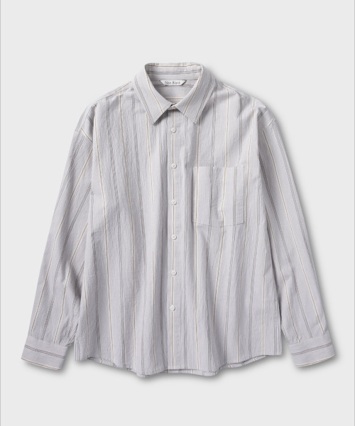 NONBLANK(ノンブランク)の「クラフトウォッシングストライプシャツ_ホワイト(シャツ/ブラウス・メンズ・ホワイト・MEDIUM/LARGE/X-LARGE)」の1枚目の写真