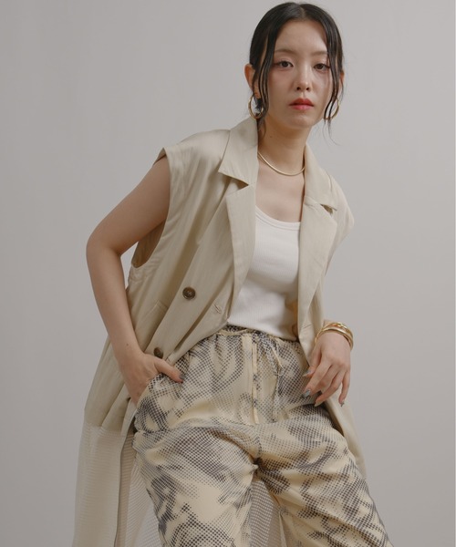 palm RICHE(ポームリシュ)の「メッシュドッキングトレンチジレ(その他アウター・レディース・ブラック/オフホワイト・M)」の17枚目の写真