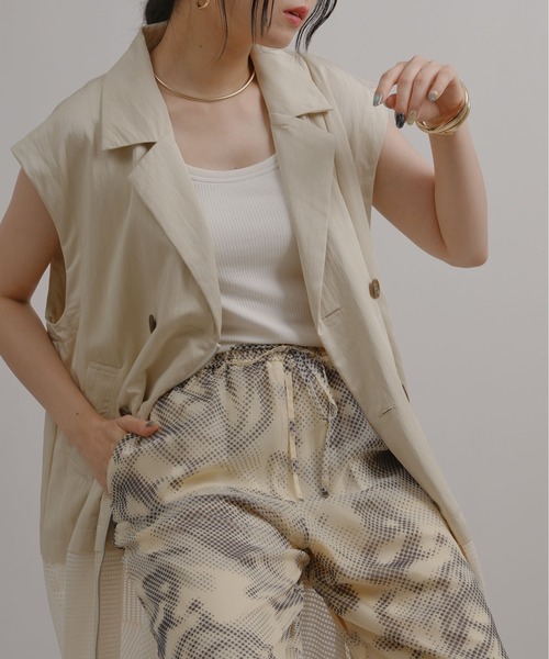 palm RICHE(ポームリシュ)の「メッシュドッキングトレンチジレ(その他アウター・レディース・ブラック/オフホワイト・M)」の18枚目の写真
