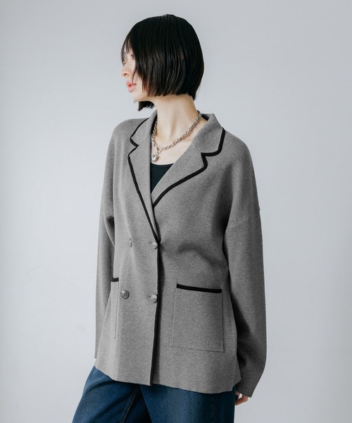 PAGEBOY（ページボーイ）の「ニットマリンジャケット（テーラードジャケット・レディース・ネイビー/ブラック/グレー・FREE）」の16枚目の写真