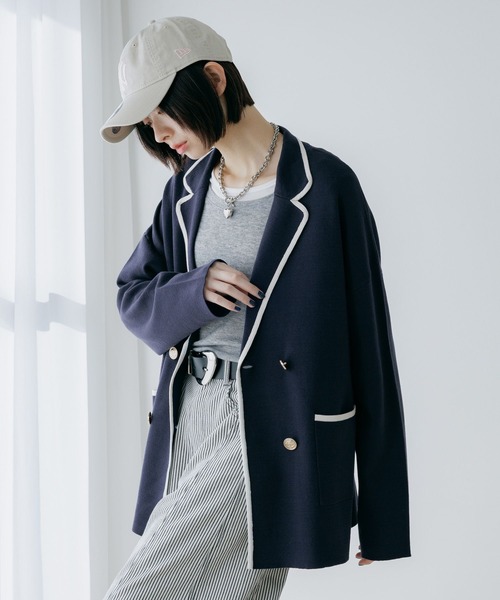 PAGEBOY（ページボーイ）の「ニットマリンジャケット（テーラードジャケット・レディース・ネイビー/ブラック/グレー・FREE）」の22枚目の写真