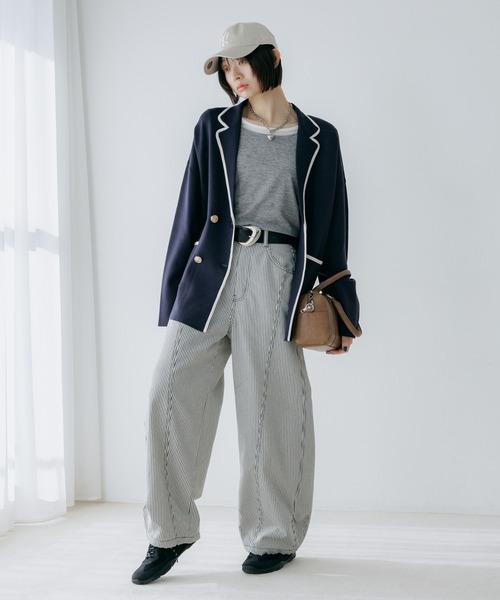 PAGEBOY（ページボーイ）の「ニットマリンジャケット（テーラードジャケット・レディース・ネイビー/ブラック/グレー・FREE）」の19枚目の写真