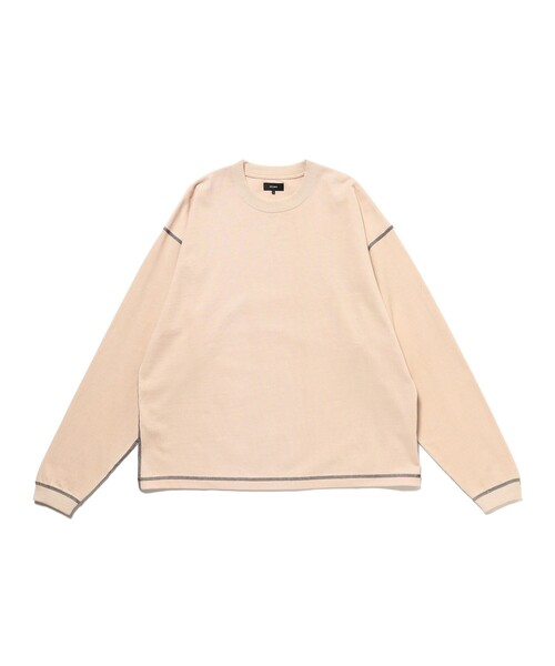 BEAMS（ビームス）の「ワイドフィット ステッチワーク Tシャツ（Tシャツ/カットソー・メンズ・ナチュラル/ブラック系その他/パープル・S/M/L/XL）」の2枚目の写真