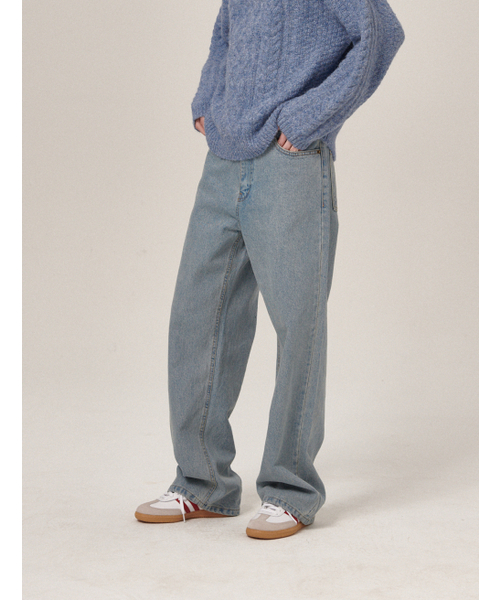 FLATWAVE IN SEOUL（フラットウェーブインソウル）の「Olas Wide Denim Pants Light Indigo（デニムパンツ・メンズ・その他・SMALL/X-LARGE/LARGE/MEDIUM）」の5枚目の写真