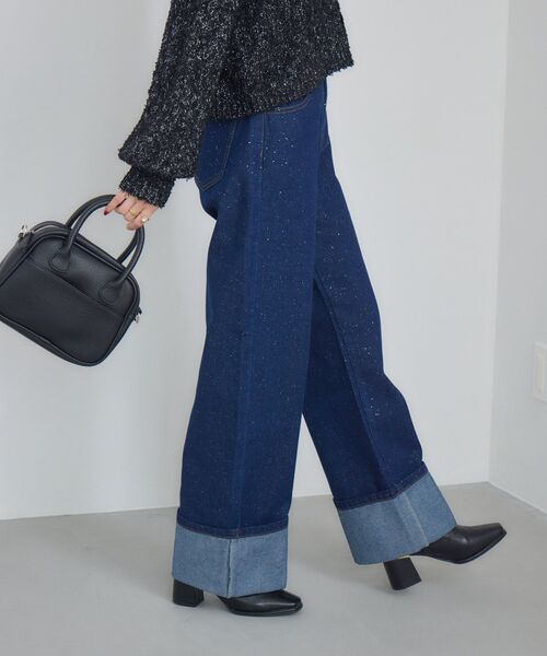 RETRO GIRL(レトロガール)の「ロールアップラメデニムPT(デニムパンツ・レディース・ブラック/ブルー・MEDIUM/LARGE)」の19枚目の写真