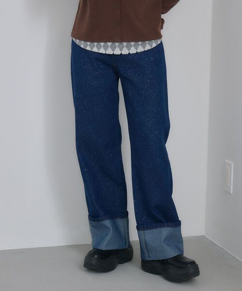 RETRO GIRL(レトロガール)の「ロールアップラメデニムPT(デニムパンツ・レディース・ブラック/ブルー・MEDIUM/LARGE)」の15枚目の写真