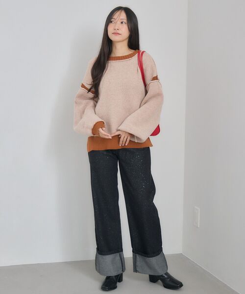 RETRO GIRL(レトロガール)の「ロールアップラメデニムPT(デニムパンツ・レディース・ブラック/ブルー・MEDIUM/LARGE)」の14枚目の写真