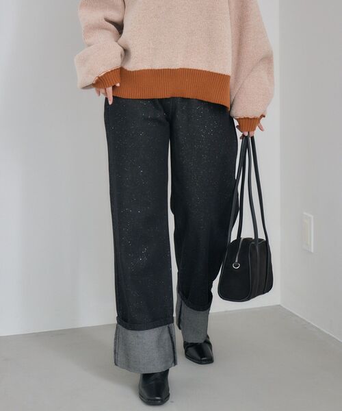 RETRO GIRL(レトロガール)の「ロールアップラメデニムPT(デニムパンツ・レディース・ブラック/ブルー・MEDIUM/LARGE)」の9枚目の写真