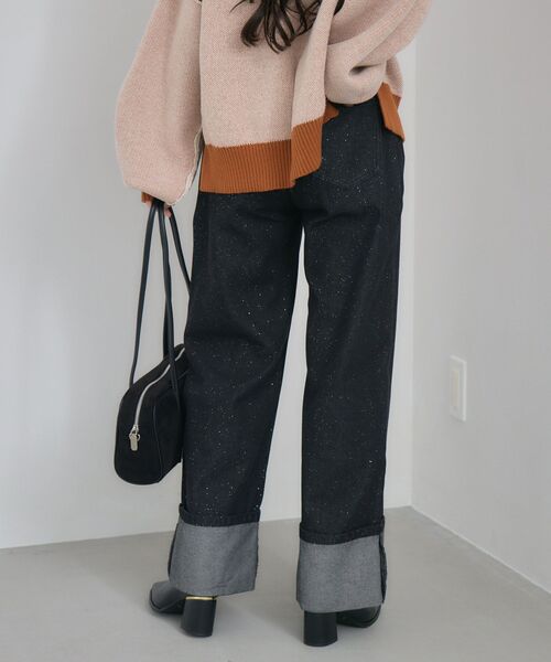 RETRO GIRL(レトロガール)の「ロールアップラメデニムPT(デニムパンツ・レディース・ブラック/ブルー・MEDIUM/LARGE)」の7枚目の写真