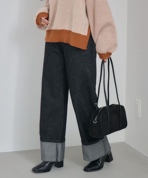 RETRO GIRL(レトロガール)の「ロールアップラメデニムPT(デニムパンツ・レディース・ブラック/ブルー・MEDIUM/LARGE)」の6枚目の写真