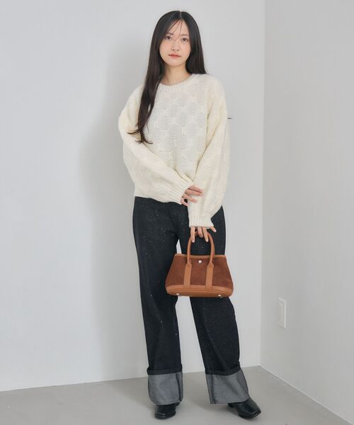 RETRO GIRL(レトロガール)の「ロールアップラメデニムPT(デニムパンツ・レディース・ブラック/ブルー・MEDIUM/LARGE)」の5枚目の写真