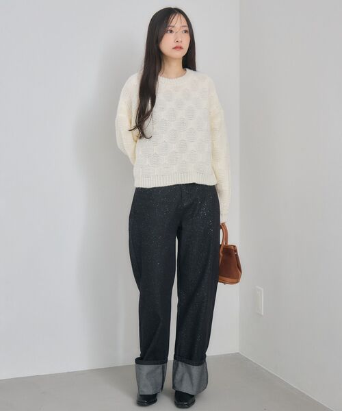 RETRO GIRL(レトロガール)の「ロールアップラメデニムPT(デニムパンツ・レディース・ブラック/ブルー・MEDIUM/LARGE)」の4枚目の写真