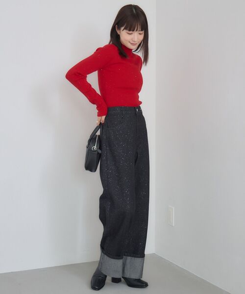 RETRO GIRL(レトロガール)の「ロールアップラメデニムPT(デニムパンツ・レディース・ブラック/ブルー・MEDIUM/LARGE)」の3枚目の写真
