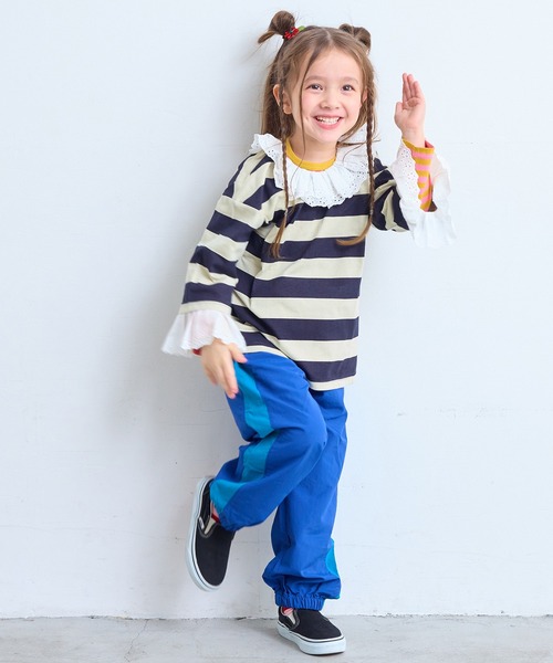 Life Support Products（ライフサポートプロダクツ）の「ナイロン切り替えラインパンツ/セットアップ可（その他パンツ・キッズ・マスタード/ターコイズブルー/ブルー/ブラック/エメラルド/アイボリー・80/90/95/100/110/120/130/140/150）」の19枚目の写真