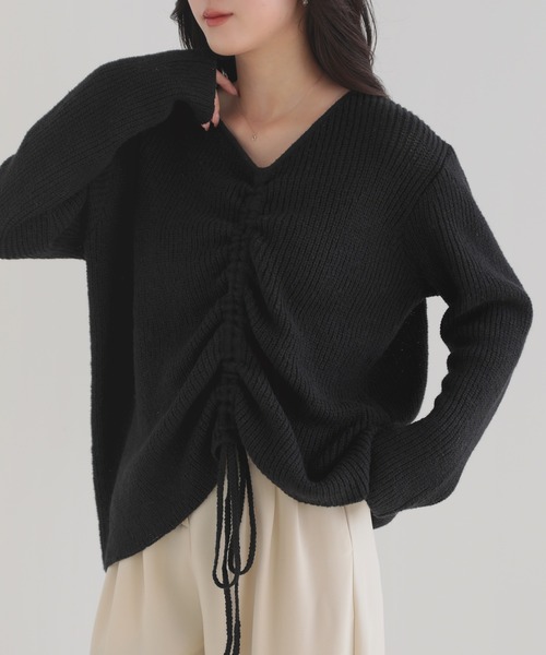 nouvellemoi（ヌーベルモイ）の「ドロストアレンジニット（ニット/セーター・レディース・チャコール/ブラウン/アイボリー/ブラック・M）」の2枚目の写真