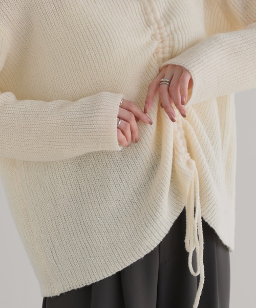 nouvellemoi（ヌーベルモイ）の「ドロストアレンジニット（ニット/セーター・レディース・チャコール/ブラウン/アイボリー/ブラック・M）」の8枚目の写真