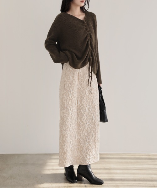 nouvellemoi（ヌーベルモイ）の「ドロストアレンジニット（ニット/セーター・レディース・チャコール/ブラウン/アイボリー/ブラック・M）」の13枚目の写真