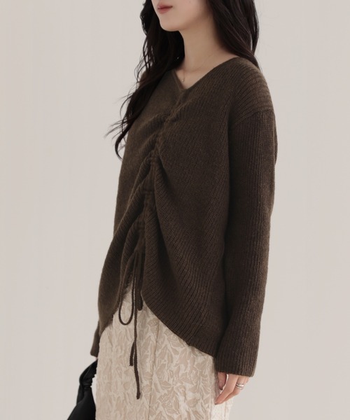 nouvellemoi（ヌーベルモイ）の「ドロストアレンジニット（ニット/セーター・レディース・チャコール/ブラウン/アイボリー/ブラック・M）」の15枚目の写真