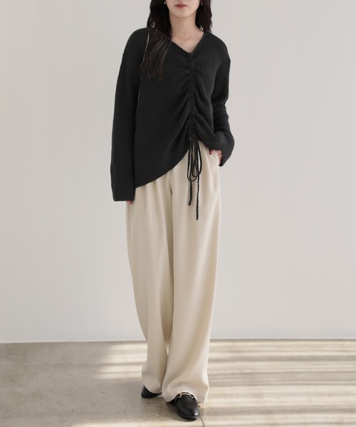 nouvellemoi（ヌーベルモイ）の「ドロストアレンジニット（ニット/セーター・レディース・チャコール/ブラウン/アイボリー/ブラック・M）」の17枚目の写真