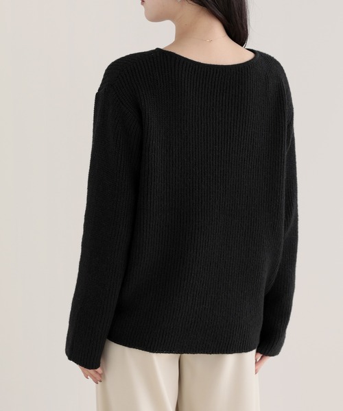 nouvellemoi（ヌーベルモイ）の「ドロストアレンジニット（ニット/セーター・レディース・チャコール/ブラウン/アイボリー/ブラック・M）」の19枚目の写真