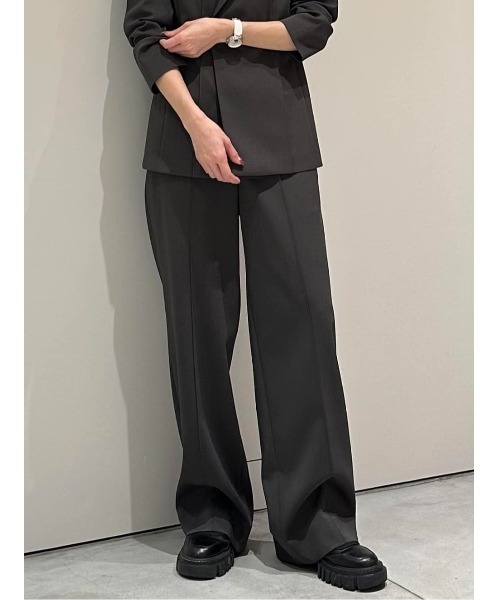 ESTNATION（エストネーション）の「THE COLUMN / ハイウエストパンツ＜THE COLUMN＞（スラックス・レディース・チャコールグレー/ベージュ・38/36）」の9枚目の写真
