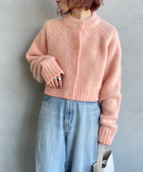 TODAYFUL（トゥデイフル）の「[TODAYFUL/トゥデイフル] 2WAY モヘアニットカーディガン（カーディガン/ボレロ・レディース・チャコールグレー/ピンク・F）」の19枚目の写真