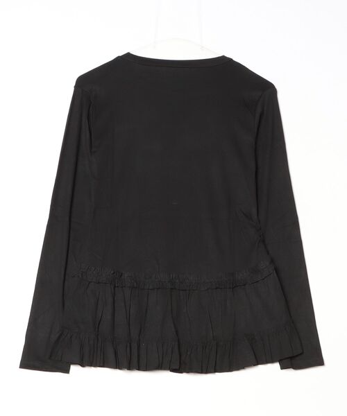 Vini（ヴィニ）の「フリルヘムトップス（Tシャツ/カットソー・レディース・ブラック/ホワイト・MEDIUM）」の11枚目の写真