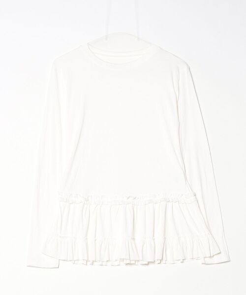 Vini（ヴィニ）の「フリルヘムトップス（Tシャツ/カットソー・レディース・ブラック/ホワイト・MEDIUM）」の13枚目の写真