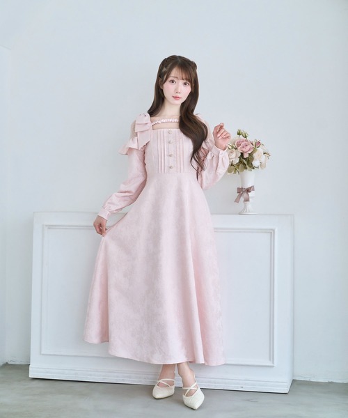 lace switching jacquard dress（ワンピース）｜Rose Muse（ロゼ