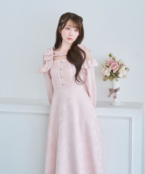 lace switching jacquard dress（ワンピース）｜Rose Muse（ロゼ