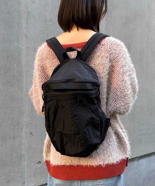 ORiental TRaffic（オリエンタルトラフィック）の「【 軽量 】折りたたみ ナップサック /BA-271 リュック（バックパック/リュック・レディース・ブラック/グレー・ﾌﾘ-）」の4枚目の写真