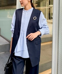 NOLLEY’S | 《セットアップ対応》ウォッシャブルジョーゼットフリル付きマルチWAYジレ(ベスト)