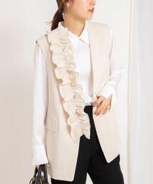 NOLLEY’S | 《セットアップ対応》ウォッシャブルジョーゼットフリル付きマルチWAYジレ(ベスト)