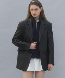 SO IR（ソイール）の「CLASSIC FAKE LEATHER JACKET - BLACK（ライダースジャケット）」