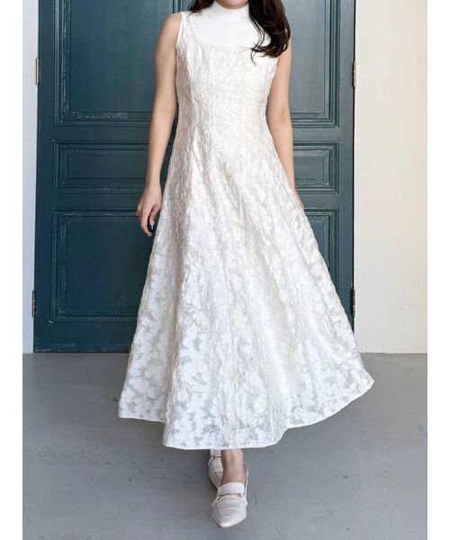 MERCURYDUO（マーキュリーデュオ）の「ジャカードフィットアンドフレアジャンスカ（ワンピース・レディース・ピンク/アイボリー/ブルー・SMALL/MEDIUM）」の15枚目の写真