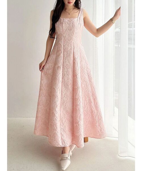 MERCURYDUO（マーキュリーデュオ）の「ジャカードフィットアンドフレアジャンスカ（ワンピース・レディース・ピンク/アイボリー/ブルー・SMALL/MEDIUM）」の12枚目の写真