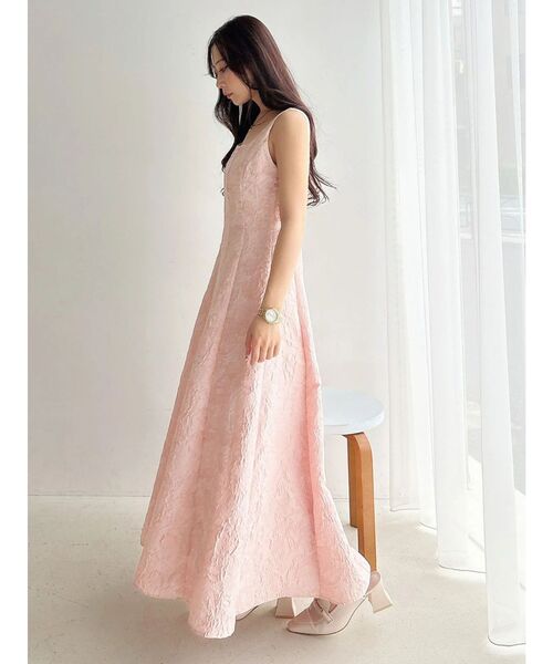 MERCURYDUO（マーキュリーデュオ）の「ジャカードフィットアンドフレアジャンスカ（ワンピース・レディース・ピンク/アイボリー/ブルー・SMALL/MEDIUM）」の11枚目の写真