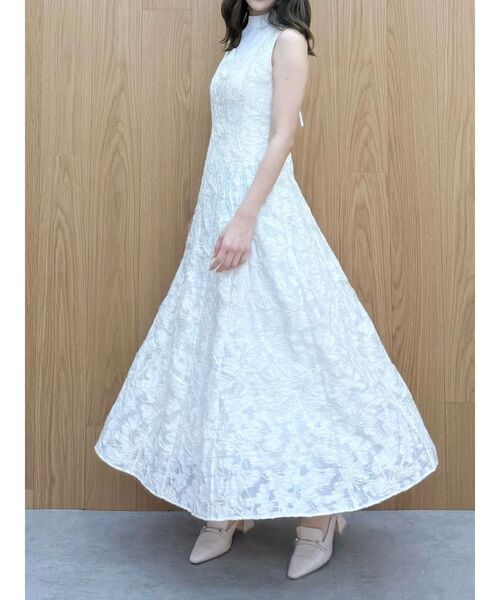 MERCURYDUO（マーキュリーデュオ）の「ジャカードフィットアンドフレアジャンスカ（ワンピース・レディース・ピンク/アイボリー/ブルー・SMALL/MEDIUM）」の5枚目の写真