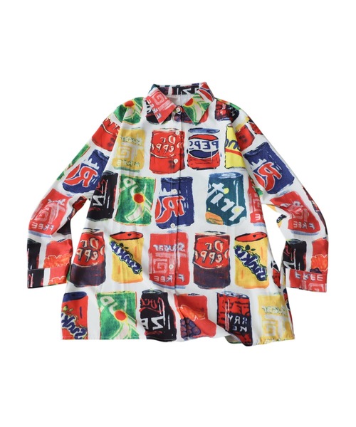 antiqua(アンティカ)の「レトロ缶 柄 シャツ(シャツ/ブラウス・レディース・マルチ・ONESIZE)」の5枚目の写真