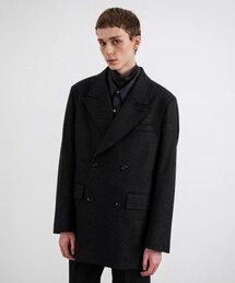 FORTEXダブルブレストロングブレザーチャコール