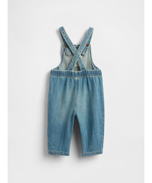 GAP（ギャップ）の「デニムサロペット (ベビー)（サロペット/オーバーオール・キッズ・インディゴブルー・70cm/80ｃｍ/90cm/60cm）」の2枚目の写真