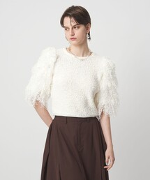 ASTRAET | ＜ASTRAET＞ フリンジスリーブ クルーネックニット(ニット/セーター)