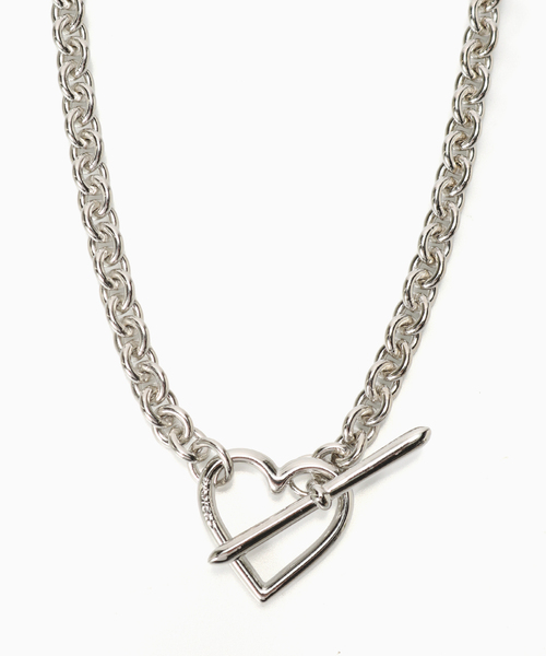 BASICKS（ベイシックス）の「BASICKS / ベイシックス HEART NECKLACE SMALL LINK（ネックレス・メンズ・ゴールド/シルバー・FREE）」の2枚目の写真