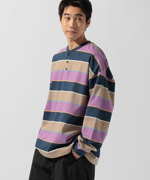 niko and...(ニコアンド)の「USACOTTONヘンリーTシャツ(Tシャツ/カットソー・メンズ・パープル/オレンジ/ブルー・LARGE/MEDIUM)」の2枚目の写真