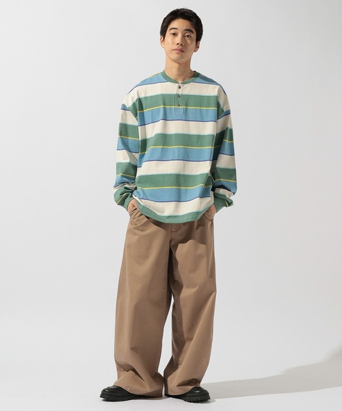 niko and...(ニコアンド)の「USACOTTONヘンリーTシャツ(Tシャツ/カットソー・メンズ・パープル/オレンジ/ブルー・LARGE/MEDIUM)」の8枚目の写真