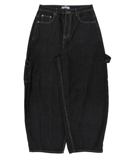 Figments（フィグメンツ）の「ストライプペインターカーブデニム（デニムパンツ・レディース・インディゴブルー・SMALL/MEDIUM/LARGE）」の9枚目の写真