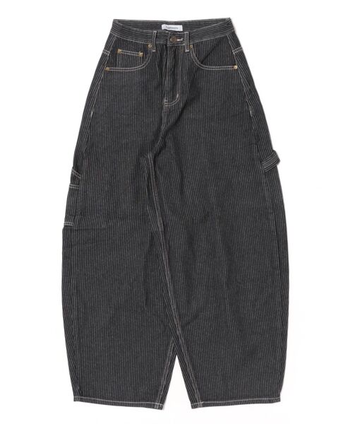 Figments（フィグメンツ）の「ストライプペインターカーブデニム（デニムパンツ・レディース・インディゴブルー・SMALL/MEDIUM/LARGE）」の3枚目の写真