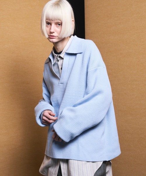 MAISON SPECIAL スキッパー　ニット　ブルオーバー　メゾンスペシャル UNISEX》C/A Prime-Over Skipper Knit/C/Aプライムオーバースキッパー